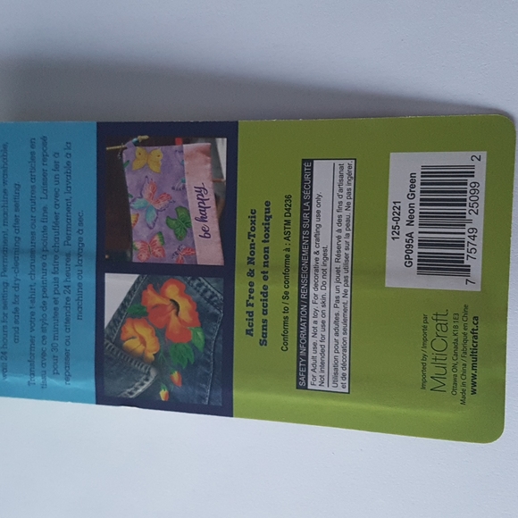 Permanent Fabric Paint Marker (Neon Green) - Picture 6 of 10